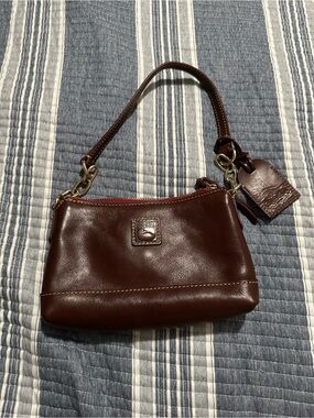 Dooney and Bourke mini Brown Leather Wristlet Bag
